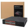 Tīkla slēdzis QOLTEC 52364 — Gigabit Ethernet PoE 16xRJ45, 2xSFP