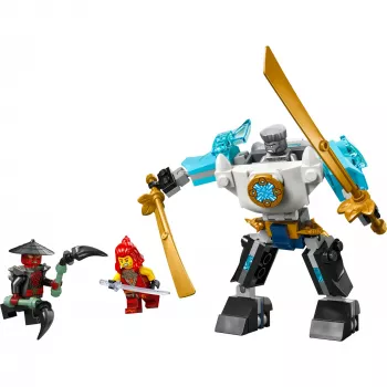 LEGO NINJAGO komplekts 71827 Zane kaujas tērpa mehs, 92 detaļas, 2 minifigūras, augstums 100 mm, vecumam 6+