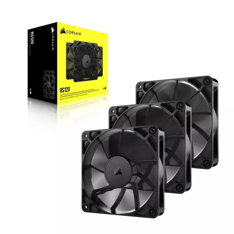 Ventilators Corsair RS120 12 cm Melns 420-2100 RPM 3 gab.