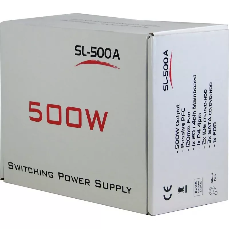 Barošanas bloks Inter-Tech SL-500W(A) 500W ATX Nenodulārs