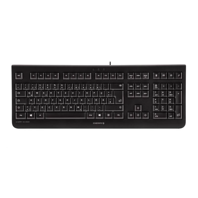 Tastatūra CHERRY DC 2000 ar peli, universāla USB QWERTY čehu, melna