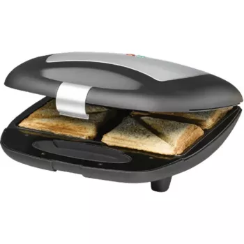 Sendviču pagatavotājs Rommelsbacher ST 1410 — 4 sendviči, 1400 W, nepiedegošas plates, melns/sudraba
