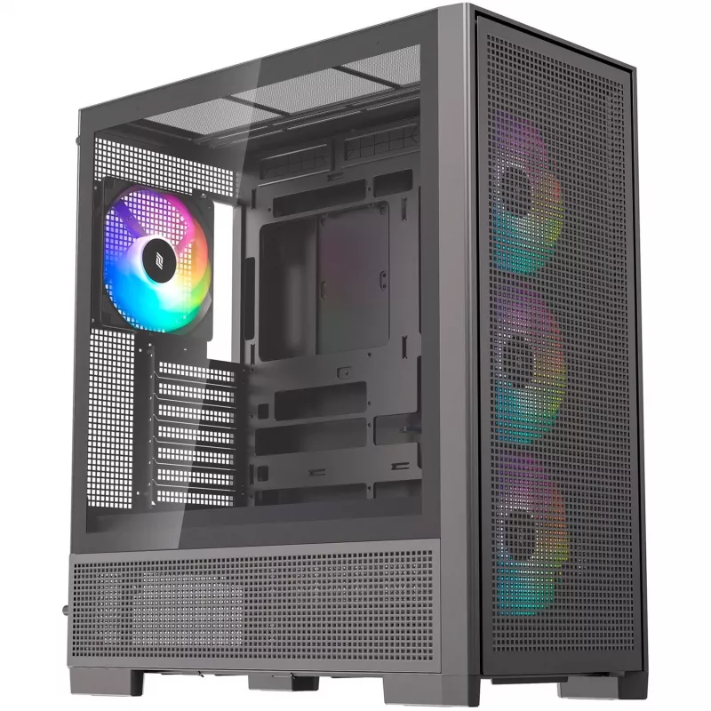 PC korpuss Silentware Air 2000 A-RGB Melns — mid-tower, rūdīta stikla sānu panelis