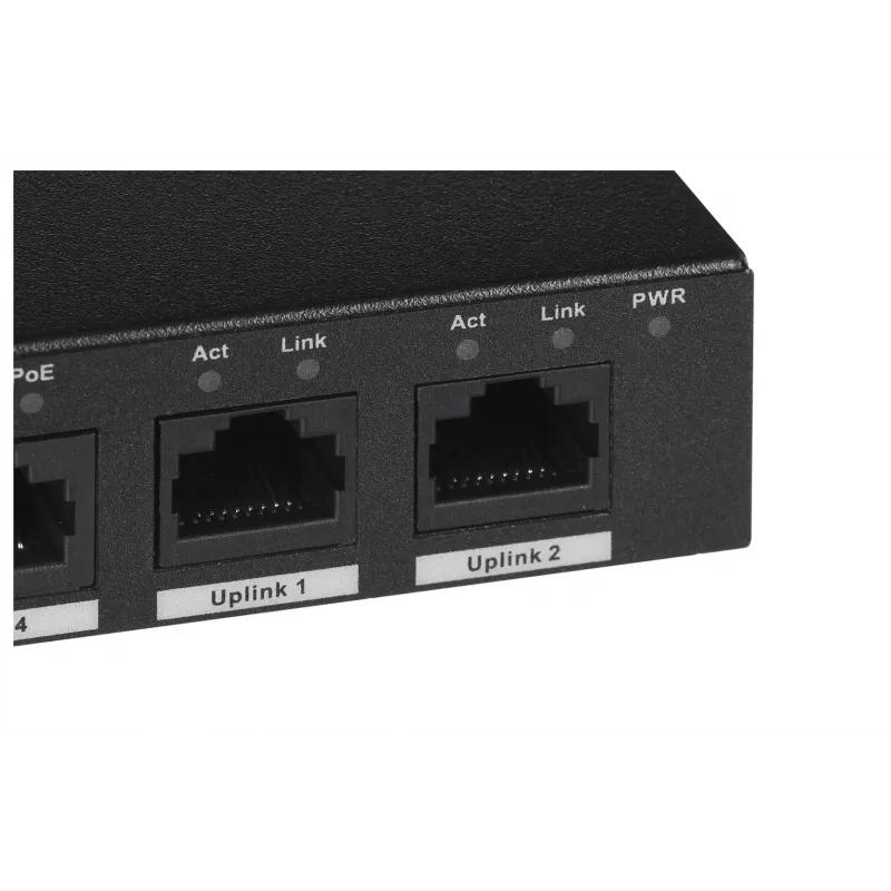 Dahua Technology PFS3006-4ET-60 Nepārvaldīts L2 Fast Ethernet (10/100) ar strāvas padevi caur Ethernet (PoE) Melns