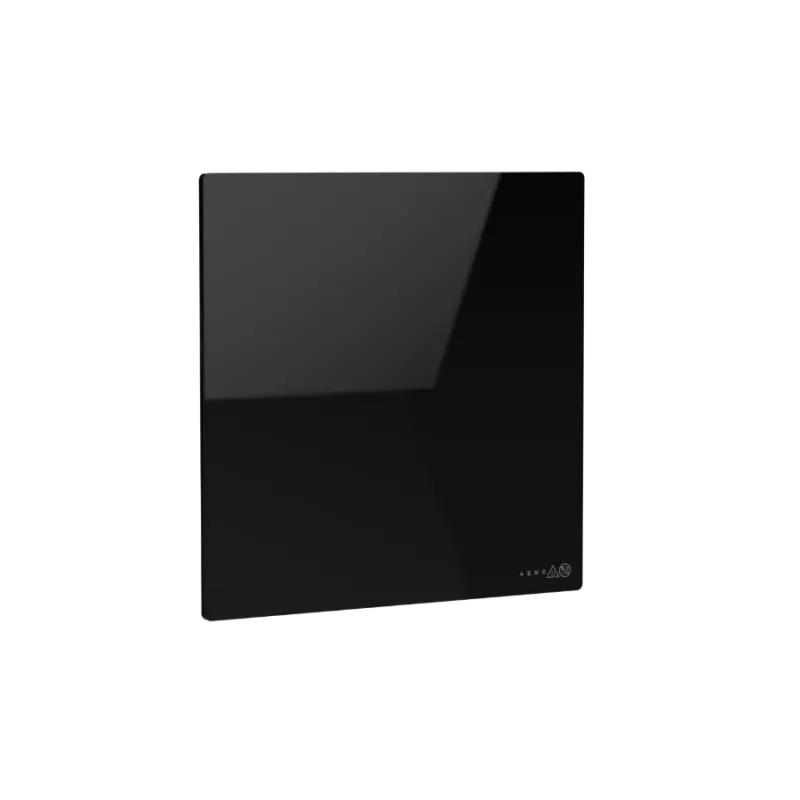 AENO Premium Eco Smart Quadro sienas sildītājs, 500 W, 50x50 cm, rūdīts stikls, infrasarkanais + konvekcijas apkures veids, LED displejs, spraudņa tips: Eiropa (E/F tips), MELNS, Ražots Polijā