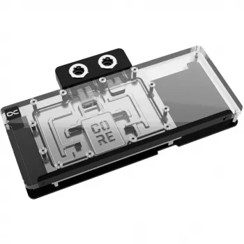 Dzesēšanas bloks Alphacool Core RX 9070 XT Mercury Transparent Chrome ar aizmugurējo plāksni
