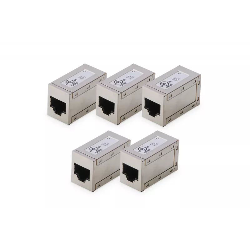 Digitus CAT 6 modulārie savienotāji, ekranēti, 5 gab., RJ-45, zelta kontakti, sudraba