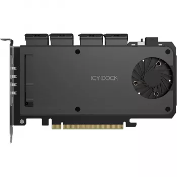 Adaptera karte 4 x M.2 NVMe SSD mobilajam nodalījumam, icy dock MB204MP-B