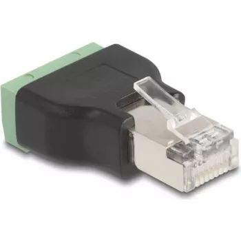 DeLOCK 66603 kabeļa adapteris RJ45 4 kontaktu spaiļu bloks Melns Zaļš