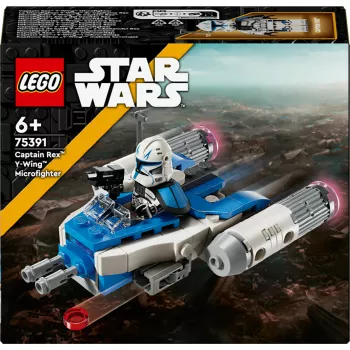 LEGO Star Wars kapteiņa Reksa Y-wing mikrokaujas kuģis — kolekcionējams Clone Wars zvaigžņu kuģa transportlīdzeklis ar tēla minifigūru, piemērots zēniem no 6 gadu vecuma