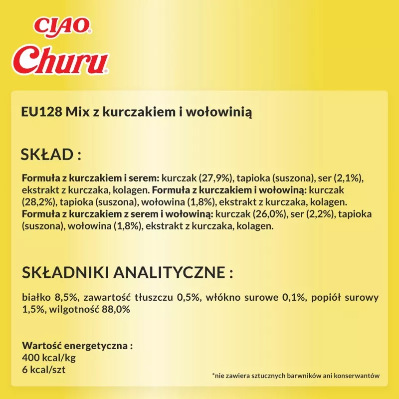Kaķu gardumi INABA Churu Variety Box — vista un liellopu gaļa, 20 x 14 g tūbiņas