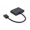 HDMI uz VGA adapteris GEMBIRD A-HDMIM-HDMIFVGAF-01, HDMI vīrišķais uz VGA izeju, 0,15 m, melns