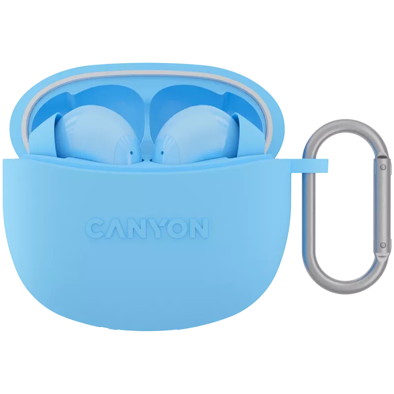Canyon TWS-5 CNS-TWS5BL Austiņas – Patiesi bezvadu – Bluetooth 5.3 – Iekšauss – USB-C uzlādes futrālis – Skārienjutīga vadība – līdz 38h darbības laiks – Melns