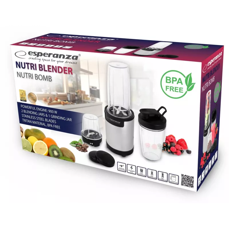 Galda blenderis Esperanza EKM030 melns nerūsējošais tērauds
