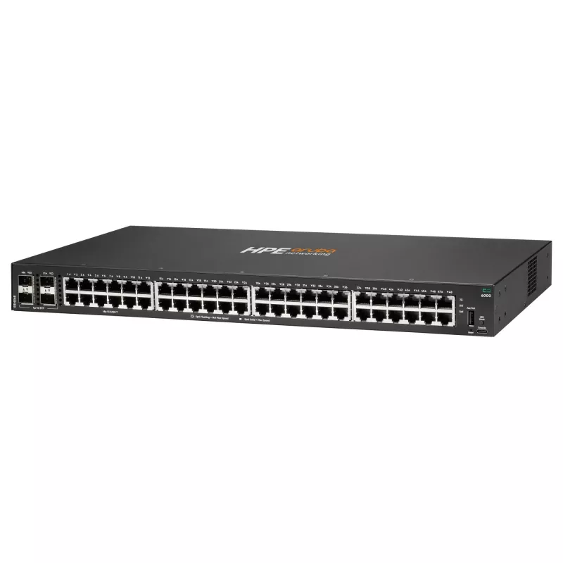 HPE - Aruba 6000 48G 4SFP Switch - Slēdzis - L3 - pārvaldīts - 48 x 10/100/1000 + 4 x Gigabit SFP - sānu gaisa plūsma - montējams statīvā - maiņstrāva 100 - 127 V / 200 - 240 V