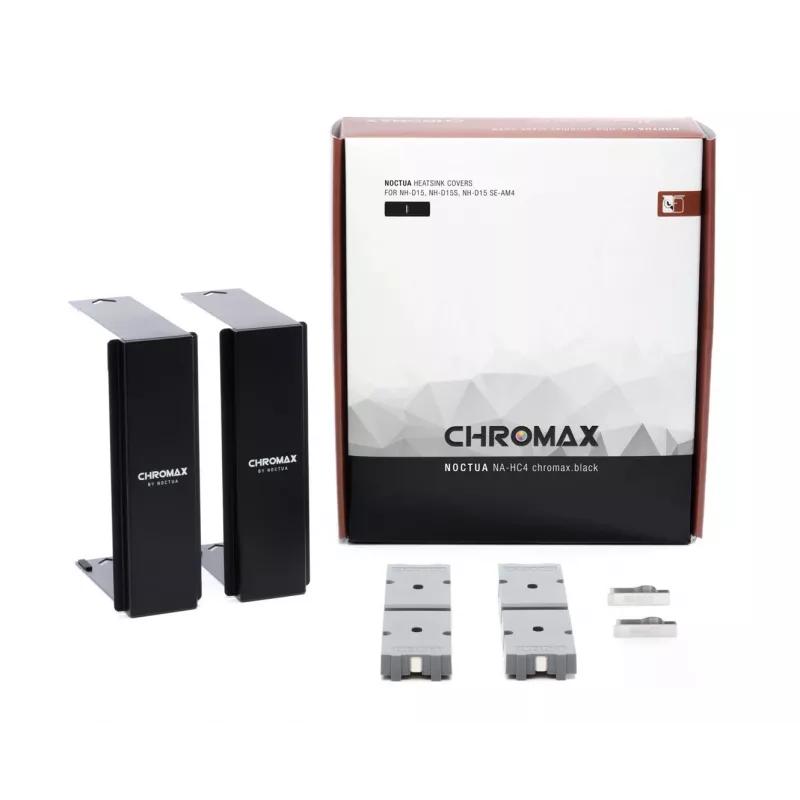 Stiprinājuma komplekts Noctua NA-HC4 chromax.Melns — Alumīnija radiatora piederums centrālajam procesoram, melns