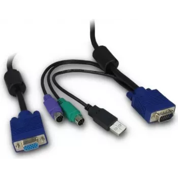 KVM kabelis Inter-Tech 88887250 Melns Zils 3 m