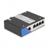 Ethernet slēdzis DELOCK 80162 — 5‑portu Gigabit RJ45 DIN sliedes montāžai
