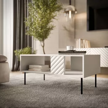 Kafijas galdiņš Cama Meble LUCCA 100 x 55 x 46 cm, taisnstūrveida balts