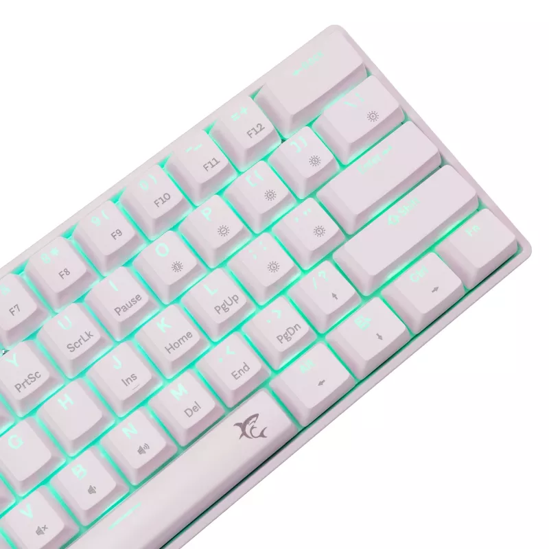 Mehāniskā tastatūra White Shark Shinobi-2 ar Brūnajiem slēdžiem, US izkārtojums — kompakts dizains, Brūnie slēdži