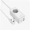 Strāvas pagarinātāja adapters FIXED FIXCS65-1.5-WH ar 2× USB-C PD 65W un 2× USB-A pieslēgvietām