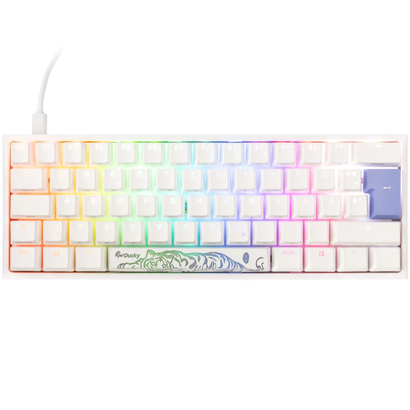 Ducky DKON2061ST tastatūra spēlēm USB QWERTZ vācu balta