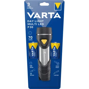 Rokas lukturītis Varta Day Light Multi LED F30 melns, sudraba, dzeltens