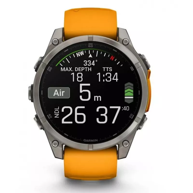 Garmin fenix 8 3,56 cm (1,4) AMOLED 47 mm Digitāls 454 x 454 pikseļi Skārienekrāns Grafīts Wi-Fi GPS (satelīts)