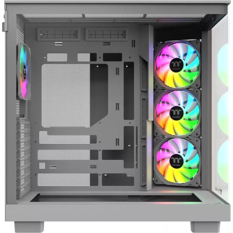 Datora korpuss Thermaltake View 380 XL WS ARGB Snow balta — Midi Tower, ATX atbalsts, ar logu