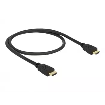 DeLOCK - Video-/Audio-/Tīkla kabelis - HDMI - 28 AWG - HDMI, 19-pin (vītne) - HDMI, 19-pin (vītne) - 50cm - Melns (84751)