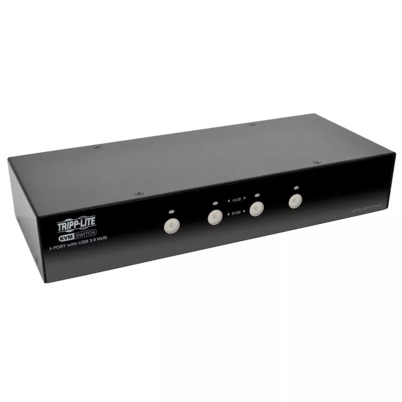 EATON TRIPPLITE 4 portu DisplayPort KVM slēdzis ar audio kabeļiem un USB 3.0 SuperSpeed centrmezglu (B004-DPUA4-K)