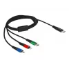 DeLOCK USB lādēšanas kabelis 3 vienā USB Type-C uz Lightning Micro USB 1 m