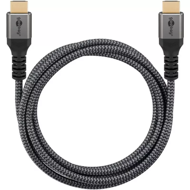 Goobay Plus High-Speed-HDMI-Kabel mit Ethernet, 4K @ 60Hz (grau, 10 Meter)