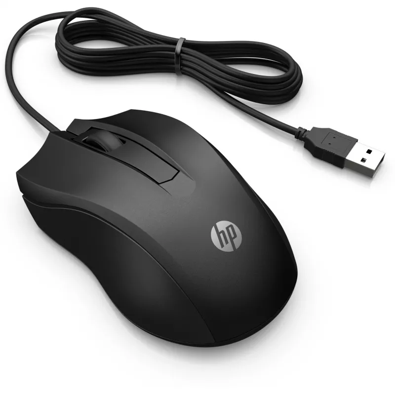 HP vadu pele 105, piemērota abām rokām, optiska, USB Type-A, 1600 DPI, melna