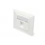 Digitus | Sienas plāksne Keystone moduļiem, Vācu tips, vidējā plāksne 50x50 mm, rāmis 80x80 mm | DN-93811