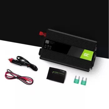 Auto strāvas pārveidotājs zaļa Cell INV01DE 300 W DC‑uz‑maiņstrāvu, 12 V uz 230 V, 1×USB, LED, aktīva dzesēšana