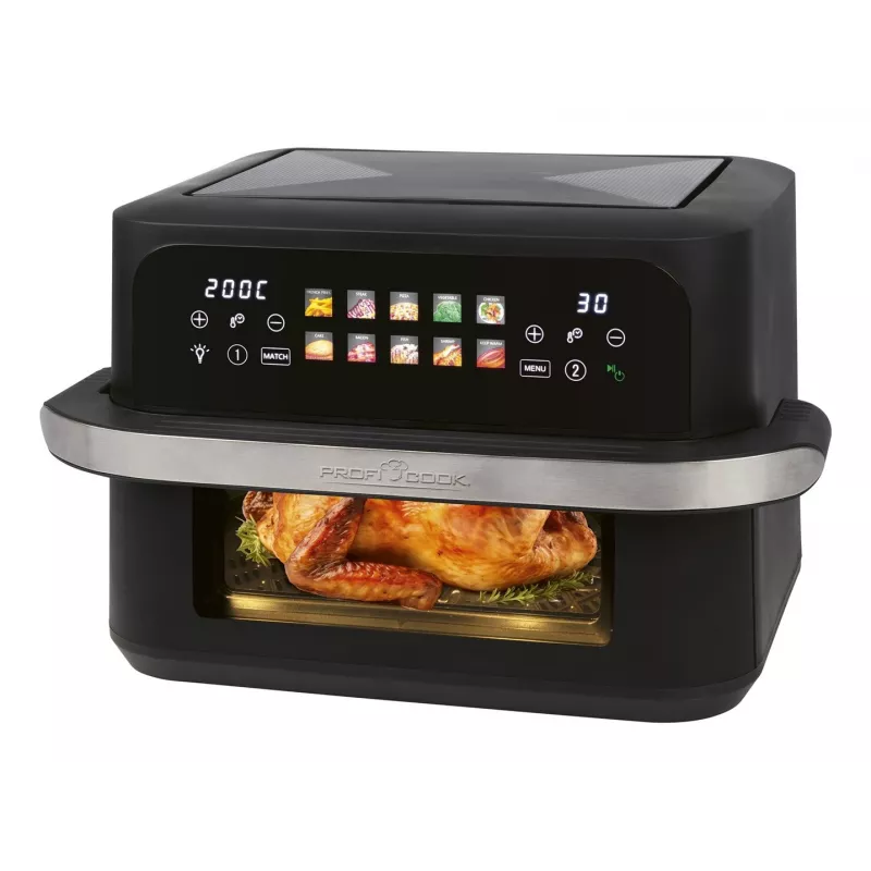 ProfiCook PC-FR 1313 H dubultā karstā gaisa friteris, 10 L, 2400 W, melns/nerūsējošais tērauds