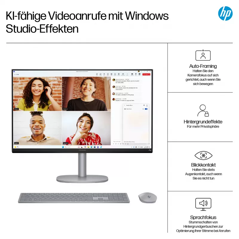 HP OmniStudio X 27-cs1077ng 27 collu FHD skārienjutīgs All-in-One dators, Intel Core Ultra 7 256V, 16 GB RAM, 1 TB SSD