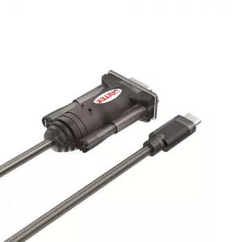 Seriālais kabelis Unitek Y-1105K — 1,5 m melns, DB-9 vīrišķais uz DB-9 vīrišķo