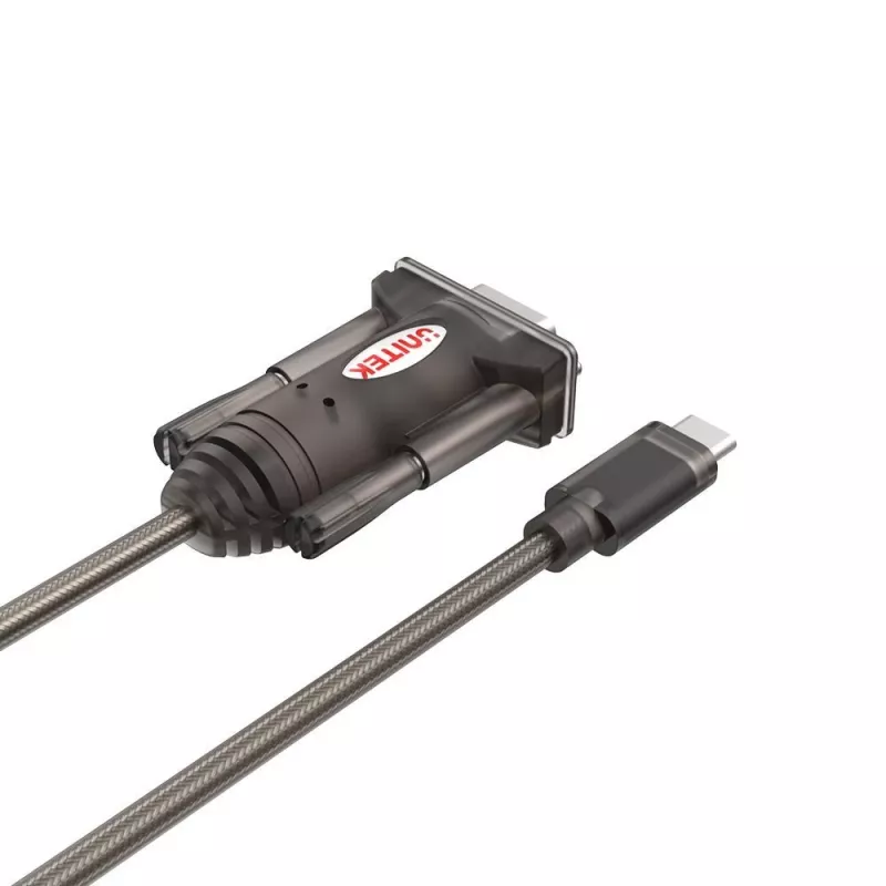 Seriālais kabelis Unitek Y-1105K — 1,5 m melns, DB-9 vīrišķais uz DB-9 vīrišķo