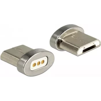 Kabeļa savienotāja pārveidotājs DeLOCK 65929 USB Type Micro-B magnētiskais saskarnes sudraba
