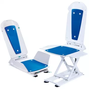 DIETZ Kanjo ECO PLP004 vannas pacēlājs ar polsterējumu — regulējams augstums, 14,4 V baterija, maksimālā lietotāja slodze 140 kg, salokāms, zils
