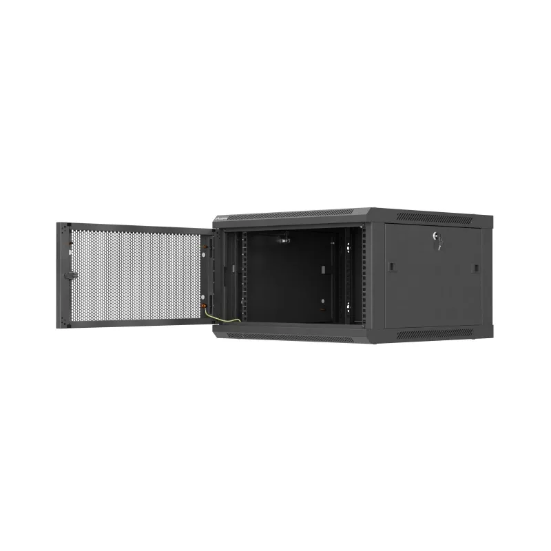 Sienas stiprinājuma skapis 19 inch 6U 600x600 melns