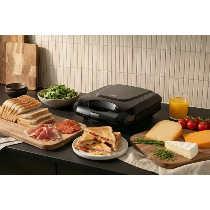 Promis STP 25 XXL sendviču pagatavotājs, 4 tosteri, 1400 W, melns