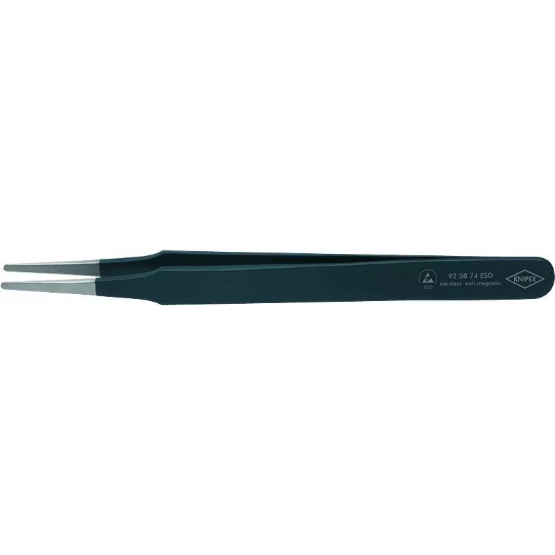 Knipex precīzijas pincete gar.120mm taisna,smails gals 2mm nerūsējoša antimagnētiska elektr.vadoša