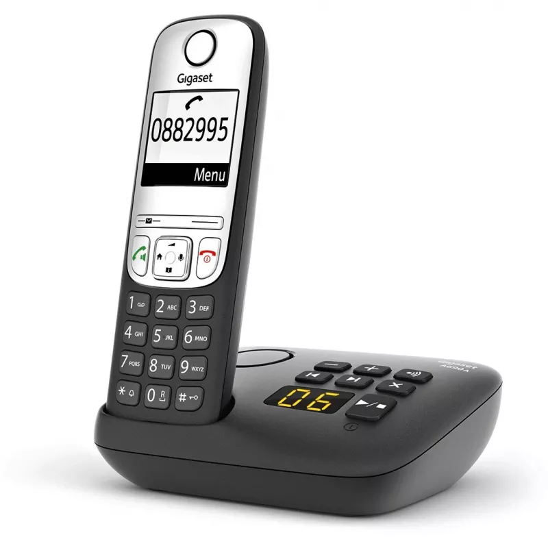 Gigaset A690A - Analogais/DECT telefons - Bezvadu klausule - Brīvroku sistēma - 100 ieraksti - Melns (S30852-H2830-B101)