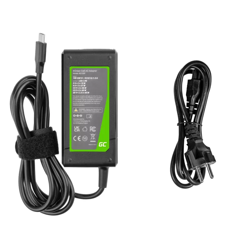 Adapter Green Cell AD133P Indoor 45W Melns