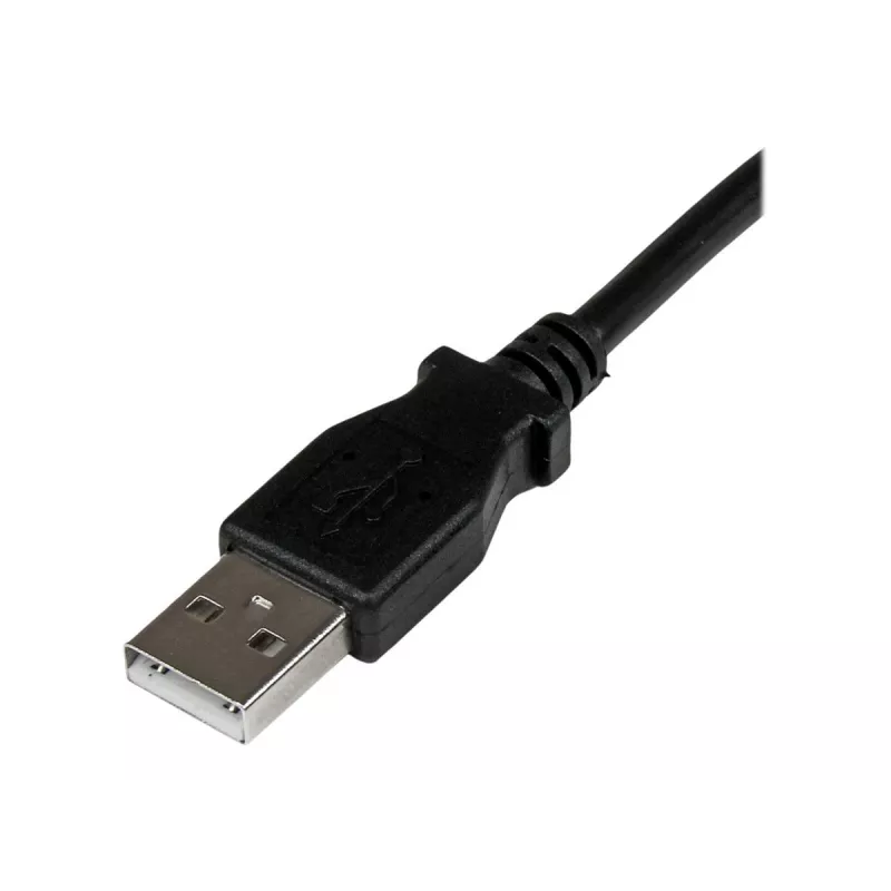 StarTech.com 2m USB 2.0 A to Right Angle B kabelis - M/M, 2 m, USB A, USB B, USB 2.0, 0.48 Gbit/s, melns