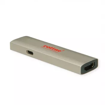ROLINE GOLD Display Adapter USB-C - HDMI 8K60Hz ST/BU+ PD 60W - Adapter - Digitāls/Dati (14.01.3478)