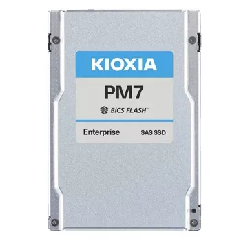 SSD Kioxia PM7-R 3.84 TB 2.5 collas SAS BiCS FLASH TLC — 4200 MB/s lasīšana, 3650 MB/s rakstīšana